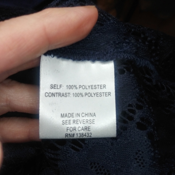 Modcloth Go Down In Mystery Satin Trimmed Blue Lace Blouse - Picture 7 of 9